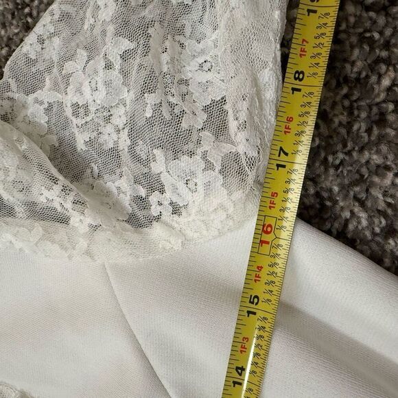 Vintage 1960s 1970s Daisy Formal Wedding Dress XS S White Lace High Neck - Picture 4 of 7